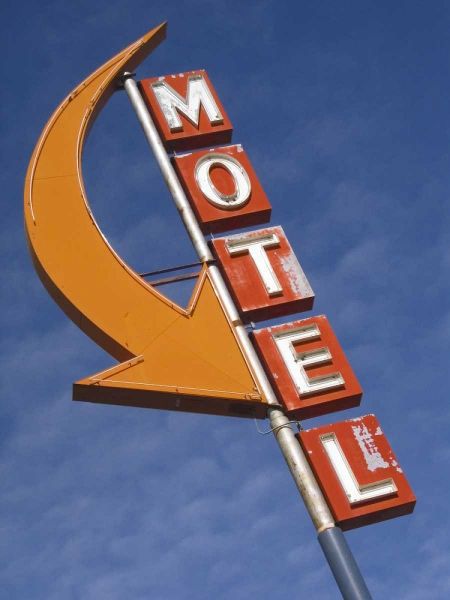 Washington, Cle Elum Detail of plain motel sign